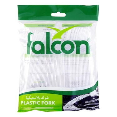 Falcon, 50 Pcs Plastic Fork, Clear