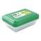 Falcon, 5 Pcs Rectangular Clear Multipurpose Container with Green Lid, Microwave Safe, 828ml