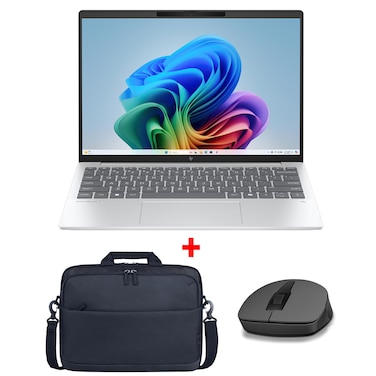HP OmniBook 7 Aero Laptop, AMD Ryzen AI 5 340, 16GB RAM, 512GB SSD, 13.3-Inch 2K IPS, AMD Radeon 840M Graphics Card, Windows 11 Home, Glacier Silver, 13-bg1000ne with Free Laptop Bag and Mouse