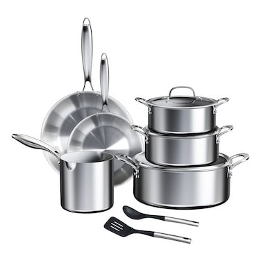 Prestige Infinity, Stainless Steel 11 Pcs Cookware Set, Silver, 3 Ply, PR81202