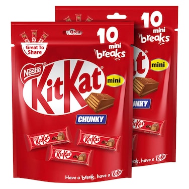 نستله كيت كات تشانكي ميني ويفر شوكولاته بالحليب، 160 غرام حزمة من 2