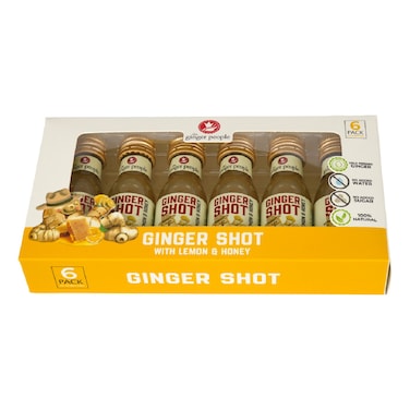 The Ginger Shot Lemon and Ginger Shot, 30ml Pack of 6