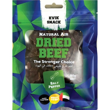Kvik Dried Beef Salt Pepper Biltong 80g
