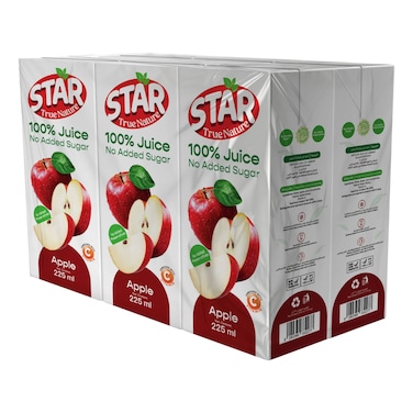 Star No Added Sugar Apple Juice, 225ml Pack of 6