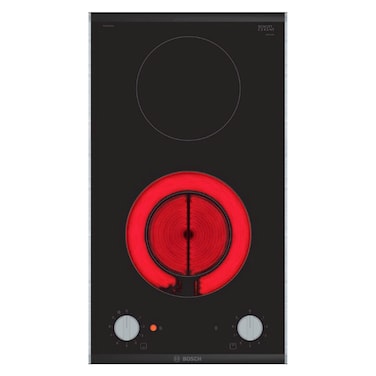 Bosch Series 2 Domino Hob PKF375CA2E, 30 cm, Ceramic Glass, Black, 9 Power Levels