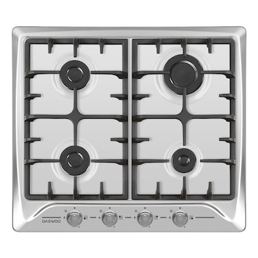 Daewoo Cooker DGH-S664SS, 60 cm, Cast Iron, Stainless Steel, 4 Burners