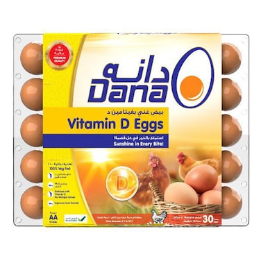 Dana Vitamin D Brown Eggs, 30 PCS