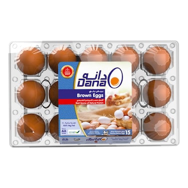 Dana Brown Large Eggs, 15 PCS