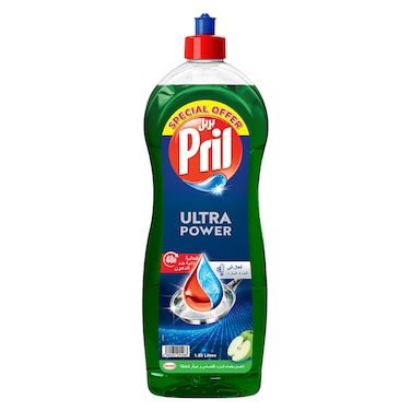 Pril Ultra Power Dishwasher Liquid, Green Apple, 1.25L
