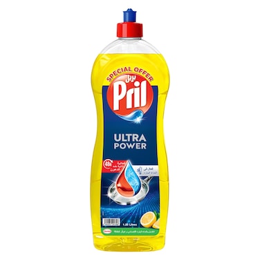 Pril Ultra Power Dishwasher Liquid, Lemon, 1.25L