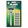 Dorco Sleek Multi-Flex Razor Handle, Titanium Grey + 6 Blades