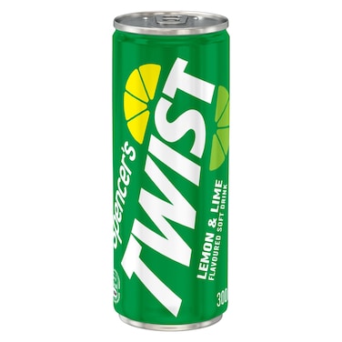 Spencer's Twist Lemon and Line Flavoured Soft Drink Can, 300ml