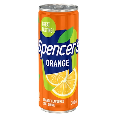 Spencer's Orange Flavoured Soft Drink Can, 300ml