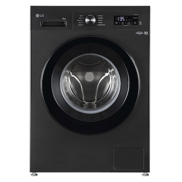 LG Front Load Washer LVF0800PBPC, 8 kg, Inverter Direct Drive, Stainless Steel, Black