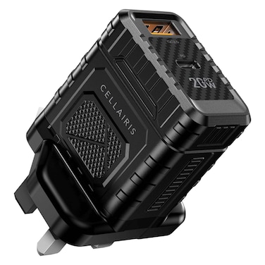 سيليري غان 2 بمنفذ QC 3.0 وPD شاحن مع كابل من النوع A إلى النوع C - أسود 20 واط