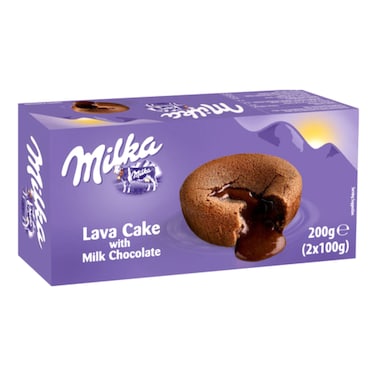 Milka Lava Cake with Milk Chocolate Filling, 90g Pack of 2