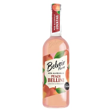 Belvoir Farm Peach Bellini Non-Alcoholic Cocktail, 750ml