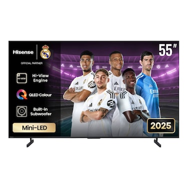 Hisense 55-Inch 4K Ultra HD, Smart Mini LED TV, 55U6Q PRO, Black