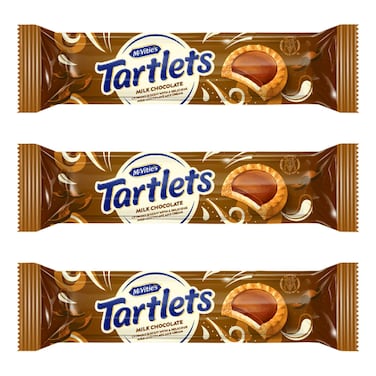 McVitie's Tartlets Milk Chocolate and Cream Cookies, 100g Pack of 3
