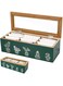 Azonee Tea Bag Organizer, Wood 3 Compartment Tea Bag Organizer for Counter,Farmhouse Tea Bag Holder Storage Box with Lid,Tea Chest for Organizer and Display Tea Bags, Green