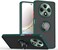 Case for Oppo Reno12 F Case Cover Metal Ring Holder Grip Kickstand Car Magnetic Mount Shockproof Matte Hard Back Bumper Case for Oppo Reno 12F (Green)