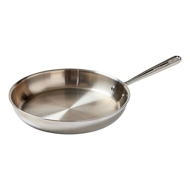 T-Fal Pro، أواني طهي مصنوعة من الفولاذ المقاوم للصدأ ثلاثي الطبقات، مقلاة بحجم 30 سم، اللون الفضي.