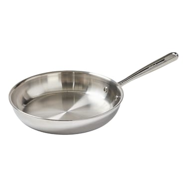 T-Fal Pro، أواني طهي مصنوعة من الفولاذ المقاوم للصدأ ثلاثي الطبقات، مقلاة بحجم 26 سم، اللون الفضي.