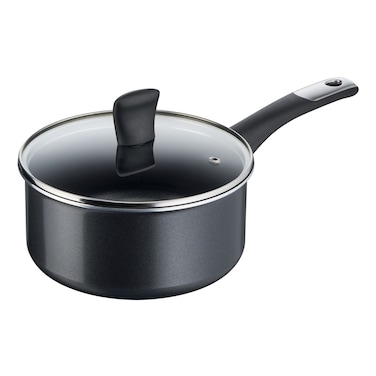 تيفال لينا، 2X مقلاة صلصة مطلية بطبقة صلبة مع غطاء، غير لاصقة، أسود، 20 سم