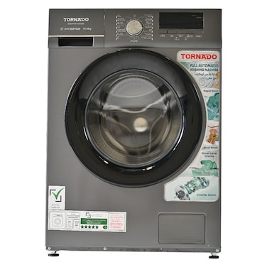 Tornado Front Load Washer TWX-FV1012GOSSU, 10 kg, Child Lock, 1200 rpm, Stainless Steel, Silver