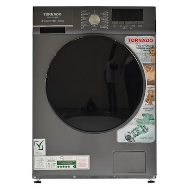 Tornado Front Load Washer TWX-FV1014GDSS, 10 kg, Child Lock, 1400 rpm, Stainless Steel, Silver