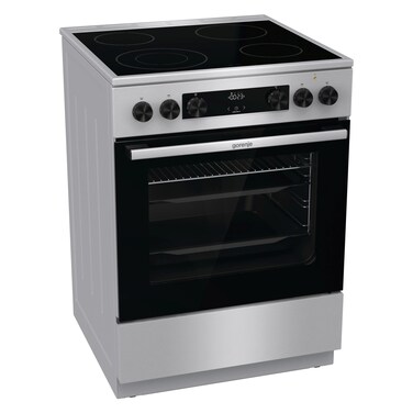 Gorenje Cooker GECS6C70XC, 60 cm, Ceramic, Stainless Steel, 4 Cooking Zones