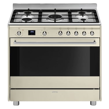 Smeg Cooker SSA91MAP2, 90 cm, Cast Iron, Stainless Steel, 5 Burners