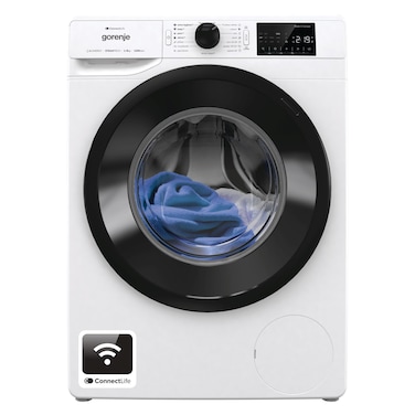 Gorenje G400 Front Load Washer WPNEI82A1SWIFI, 8 kg, Inverter Motor, 1200 rpm, Stainless Steel, White