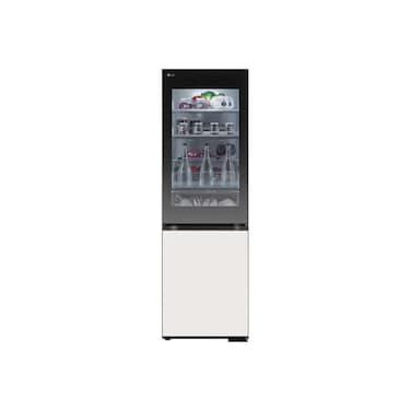 LG 349L Bottom Freezer Refrigerator, Beige glass, InstaView&trade;, LinearCooling&trade;,  Inverter Compressor, 1 Year Warranty  GR-V479QGKW
