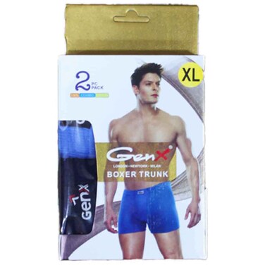 GenX Men Boxer Trunk, Multi Color, HM-GXMBX2-IE, XL, Pack of 2