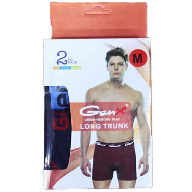 GenX Men Long Trunk, Multi Color, HM-GXMBX2-OE, M, Pack of 2