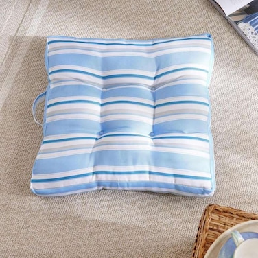 Home Blue Stripe Outdoor Floor Cushion for All