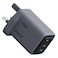 Aukey Comet Mix 3 PD GaN Fast Charging Wall Charger, Grey, 100 W