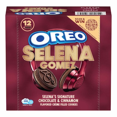Oreo Selena Gomez Limited Edition Chocolate and Cinnamon Flavoured Creme Filled Sandwich Cookies, 35.5g Pack of 12