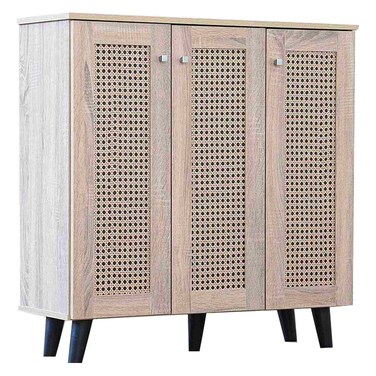 ألفا خزانة أحذية بثلاثة أبواب - خشب بلوط سونوما