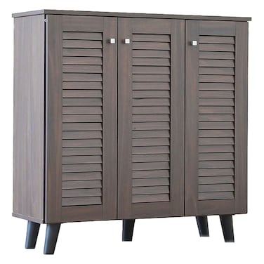 ألفا خزانة أحذية بثلاثة أبواب - خشب الجوز