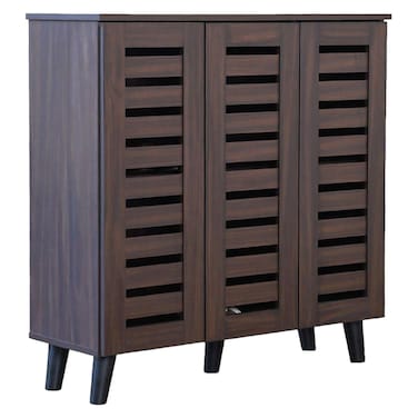 جاكس خزانة أحذية بثلاثة أبواب - خشب الجوز