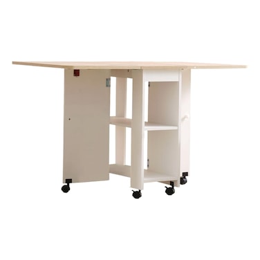 Algeria 1+4 Folding Table Dining Set - White/Oak