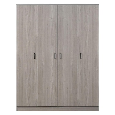 غامورا خزانة ملابس  بأربعة أبواب - رمادي دافئ