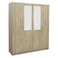 Supreme 4-Door Wardrobe with Mirror-French Sonoma Oak