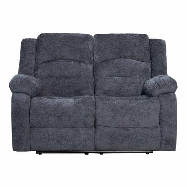 دازلر كرسي استرخاء ثنائي المقاعد من القماش - رمادي