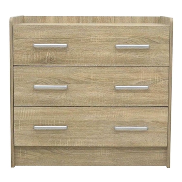 سوبريم خزانة ملابس صغيرة بثلاثة أدراج- خشب البلوط الفرنسي سونوما