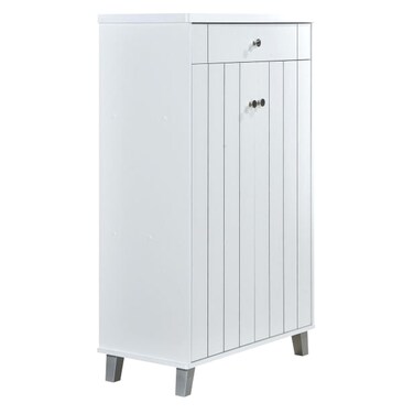 بلوتو خزانة أحذية ذات بابين - أبيض فائق