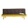Beatrice 3 Seater Fabric Sofabed - Brown / Yellow