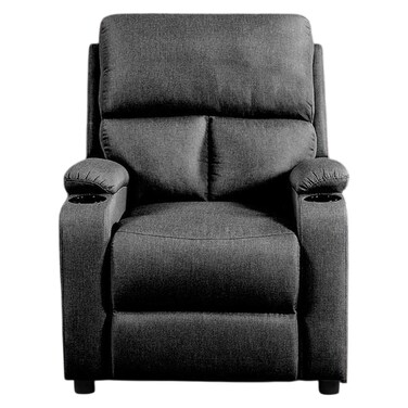 ميستيك كرسي استرخاء ذو مقعد واحد قابل للإمالة مع حامل أكواب - رمادي